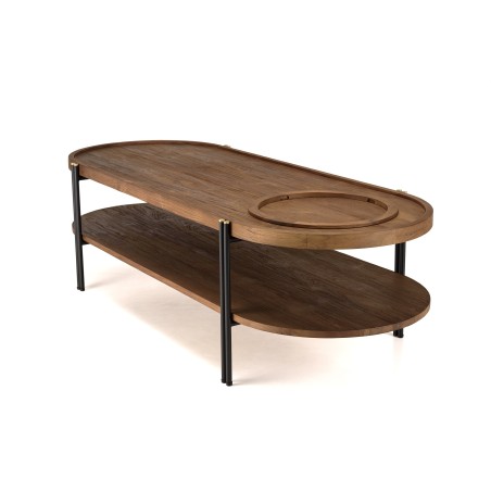 SIXTINE Oval Coffee Table with 2 Levels