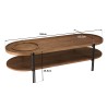 Table basse ovale Sixtine - Teck recyclé et métal noir