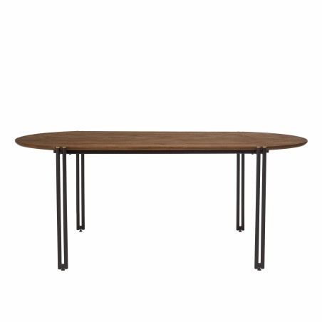 SIXTINE Oval Dining Table 200x105cm - Recycled Teak Wood Top
