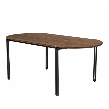 SIXTINE Oval Dining Table 200x105cm - Recycled Teak Wood Top