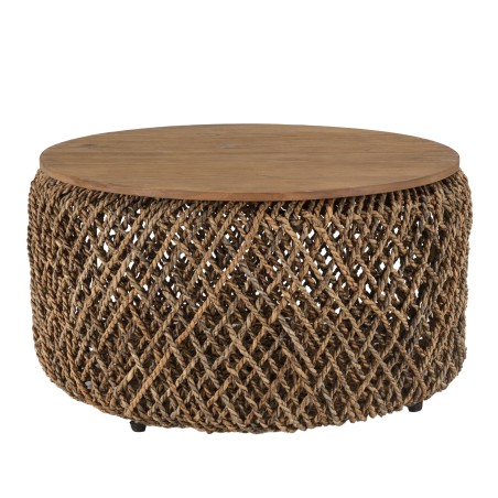 Table basse ronde SIXTINE 70x70cm en fibre de cocotier