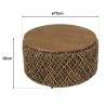 Table basse ronde SIXTINE 70x70cm en fibre de cocotier
