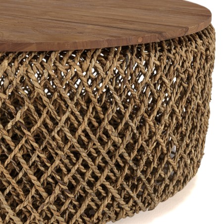 Table basse ronde SIXTINE en coco 85x85cm