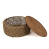 SIXTINE Round Coffee Table 85x85cm | Natural Coconut Fibre Weave