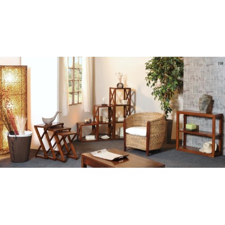 Étagère marron 1 case 40 cm croisillon LORINE
