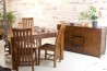 LORINE Square Brown Dining Table 140/50x140cm Mindi Wood