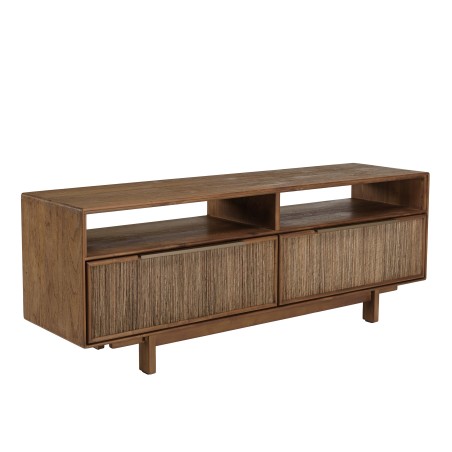 SIXTINE TV Stand - Recycled Teak Wood - 2 Drawers & 2 Niches