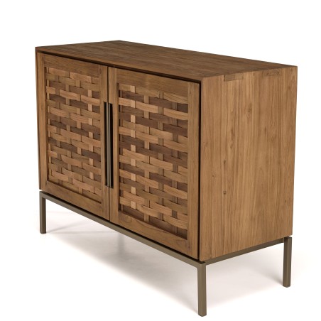 SIXTINE - Recycled Teak Wood Sideboard with 2 Doors