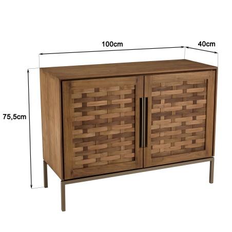 SIXTINE - Recycled Teak Wood Sideboard with 2 Doors