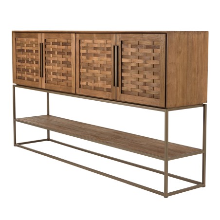 SIXTINE Recycled Teak Wood Sideboard with Bamboo Weave