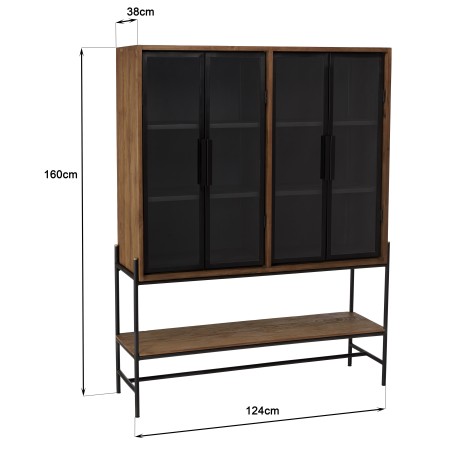 Buffet SIXTINE - 4 portes vitrées, 6 étagères, 1 niche