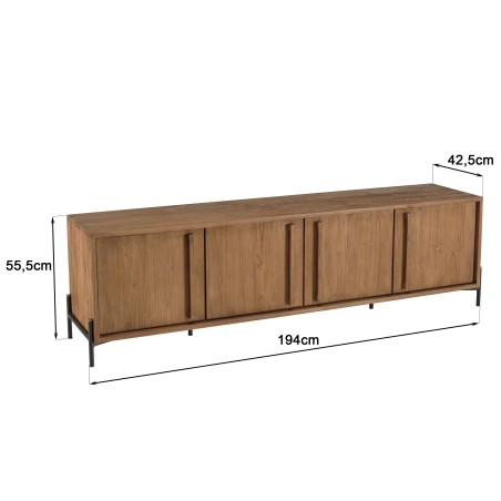 Meuble TV SIXTINE en bois de teck recyclé