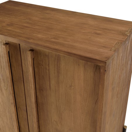 SIXTINE Sideboard - Recycled Teak Wood with Black Metal Legs