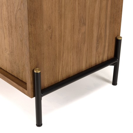 SIXTINE Sideboard - Recycled Teak Wood with Black Metal Legs