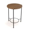 SIXTINE Round Side Table - Recycled Teak and Steel