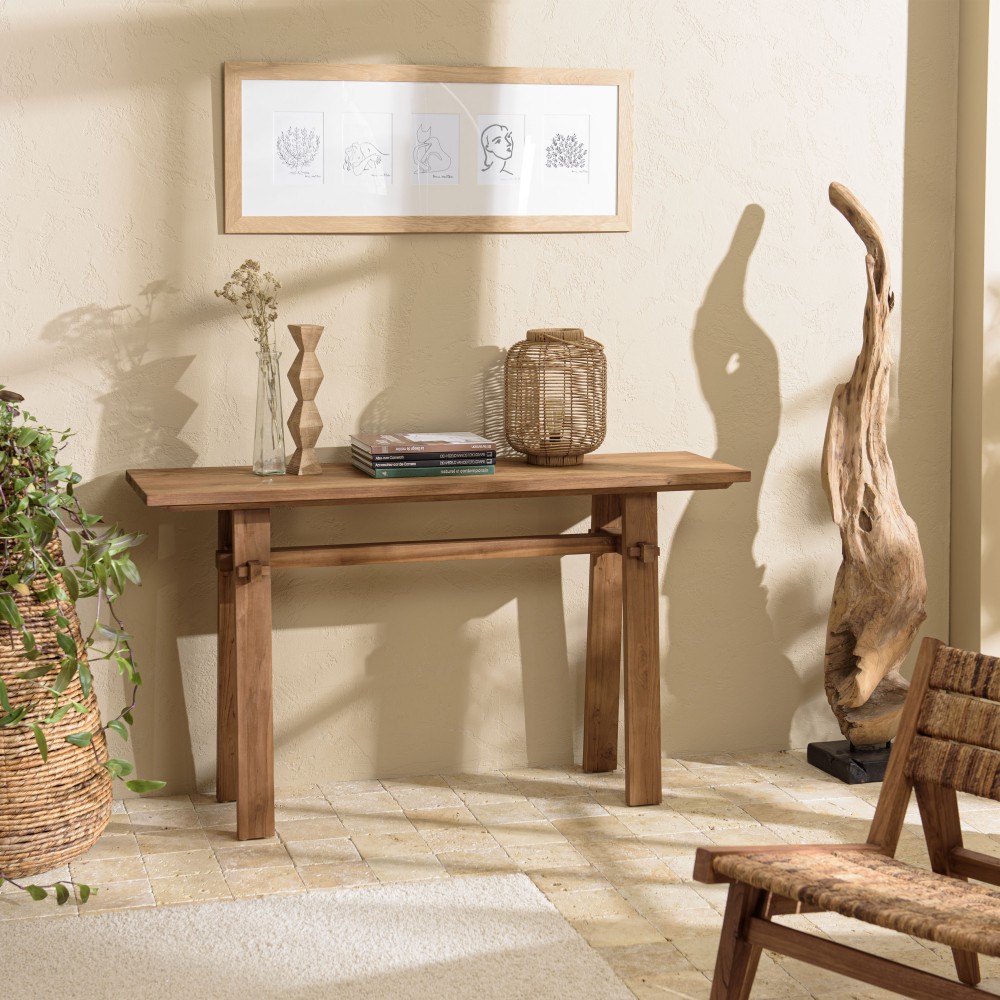 SIXTINE Console Table 140x40cm - Recycled Teak Wood SIXTINE Console Table 140x40cm - Recycled Teak Wood