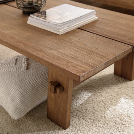 SIXTINE Rectangular Coffee Table 140x70cm - Recycled Teak Wood