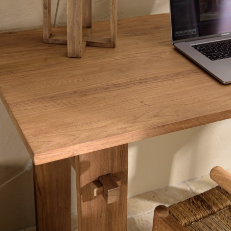 Bureau SIXTINE en bois de teck recyclé 140x60cm