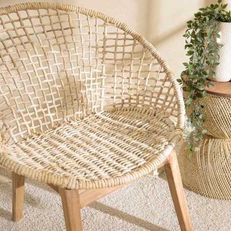 Fauteuil SIXTINE en abaca tressé