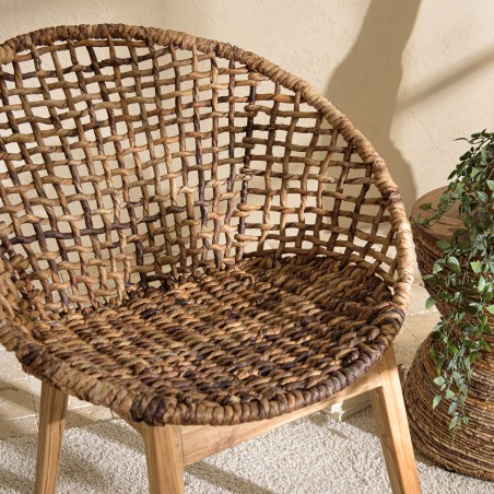 Fauteuil SIXTINE en abaca tressé
