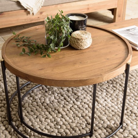 SIXTINE - Set of 2 Oval and Round Coffee Tables