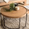 Set de 2 tables basses ovale et ronde SIXTINE