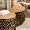 Set de 3 tables basses rondes en tissage de cocotier