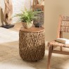 Table d'appoint ronde SIXTINE 40x40cm en fibre de cocotier