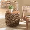 Table d'appoint ronde SIXTINE 50x50cm en fibre de cocotier