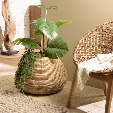 Cache pot SIXTINE en abaca naturel - Petit modèle