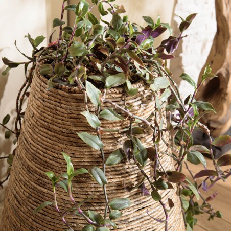 Cache pot SIXTINE en abaca naturel - Modèle moyen