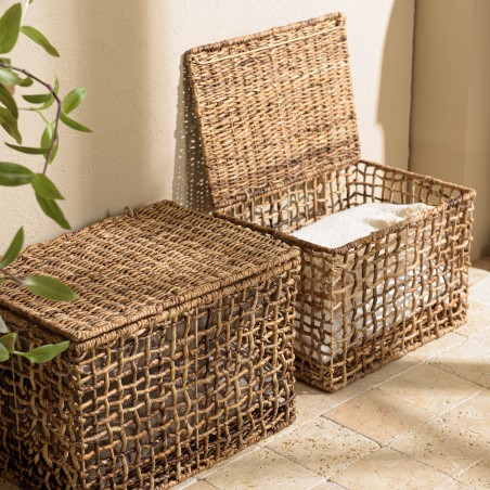 SIXTINE - Set of 2 Natural Storage Baskets | Rectangular Weave
