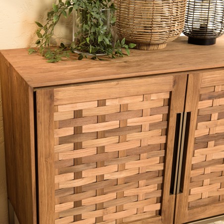 SIXTINE - Recycled Teak Wood Sideboard with 2 Doors