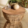 Tabouret SIXTINE en bois de teck recyclé