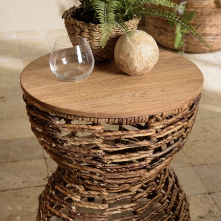 Tabouret en bois de teck recyclé SIXTINE