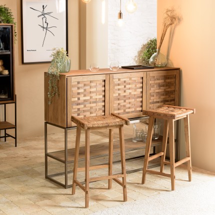 Tabouret haut SIXTINE en tissage naturel