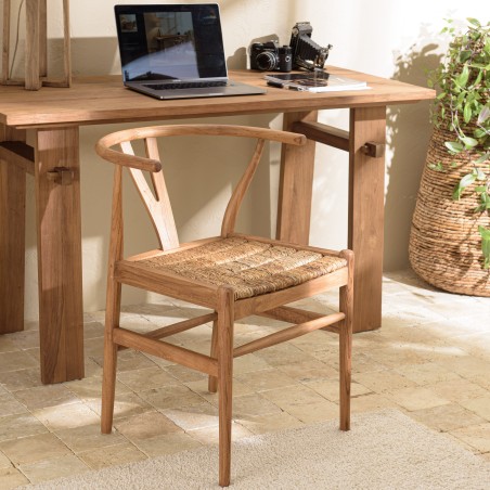 SIXTINE Brown Chair in Recycled Teak Wood - Trendy and Natural