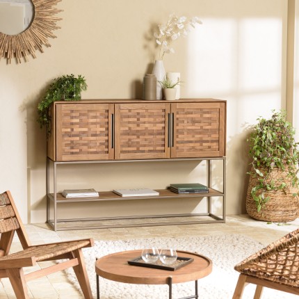 Buffet en teck recyclé 3 portes SIXTINE