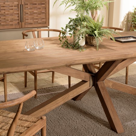 Table à manger SIXTINE en bois teck recyclé