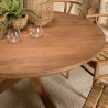 Table à manger ronde SIXTINE en bois de teck recyclé