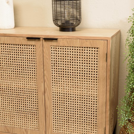 MARCEAU Sideboard with 3 Drawers and 2 Doors - Natural Cane Finish