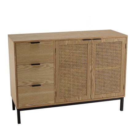 MARCEAU Sideboard with 3 Drawers and 2 Doors - Natural Cane Finish