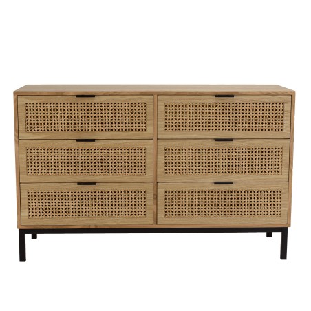 Commode MARCEAU - 6 tiroirs cannage naturel