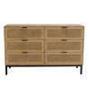 MARCEAU Chest of Drawers with 6 Drawers - Natural Cane Finish