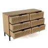 Commode MARCEAU - 6 tiroirs cannage naturel