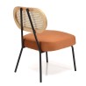 Fauteuil AGATHE - Métal noir et velours orange ambré