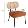 Fauteuil AGATHE - Métal noir et velours orange ambré