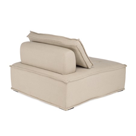 AGATHE Beige Upholstered Footstool 100x100cm - Comfortable Seating