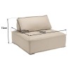 AGATHE Beige Upholstered Footstool 100x100cm - Comfortable Seating