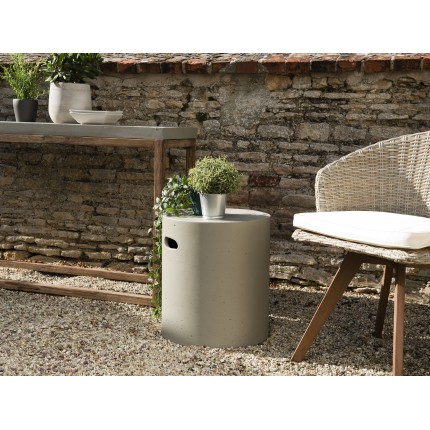 Table d'appoint de jardin ronde HECTOR 40x40 cm béton